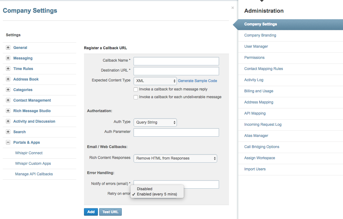 Whispir Callbacks - Enhanced Error Handling